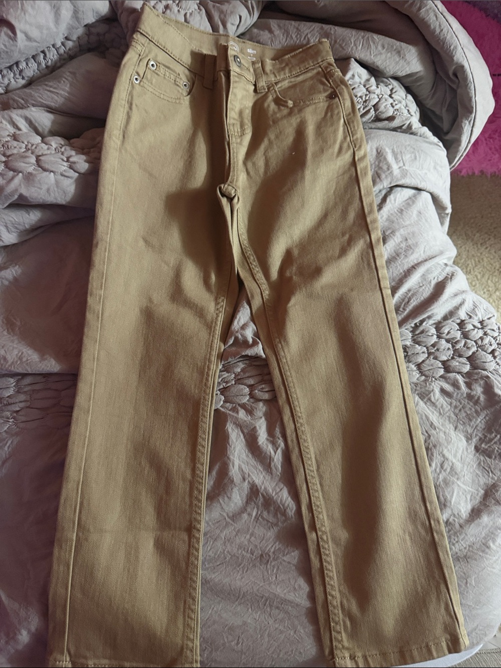 High-Rise Straight Leg Women’s Jeans — Tan